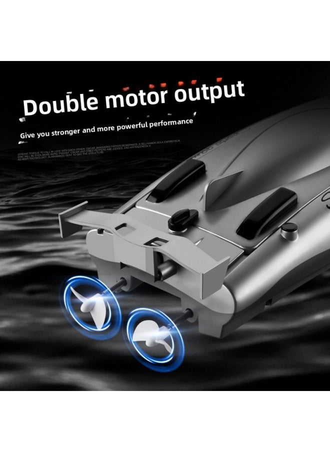 Generic 805 Remote Control Boat Upgraded Electric High-speed Water Rowing Boat Large Capacity Battery Long Endurance Toy Speedboat-Color:Black  - Image 3