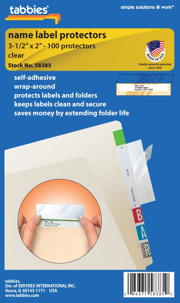 Tabbies® 58385 - PROTECTOR, TOP TAB FOLDER, 3 1/2 X 2, CLEAR - Image 3
