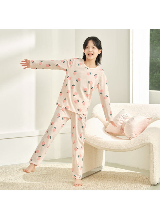 Hodo Children's Pajamas, Boys And Girls Home Wear, Pure Cotton Long-sleeve And Long Pants Set, Spring And Summer Pullover Air Conditioning Suit J3332 165 - Image 3
