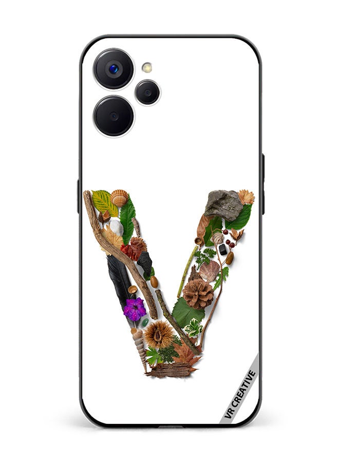 VR CREATIVE Protective Case Cover For Realme 10 5G Alphabet V Design Multicolour - Image 1