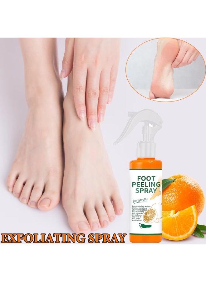 Foot Peel Spray for Dry & Cracked Feet Orange Oil Exfoliating Treatment, Dead Skin and Callus Remover for Rough Heels and Smooth Feet - Image 2