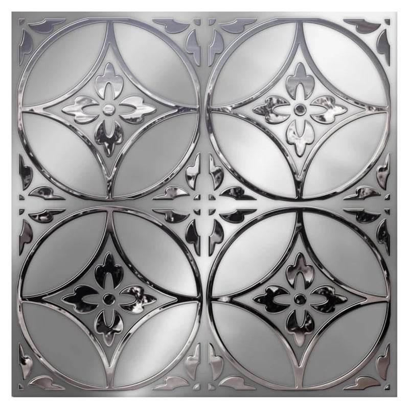 Main Street 24Pack of 8 x8 Peel and Stick Backsplash Wallpaper Tiles Removable Self Adhesive Wall Tile for Kitchen RenterFriendly for Your Home and DIY Projects Floral Circles - Image 2