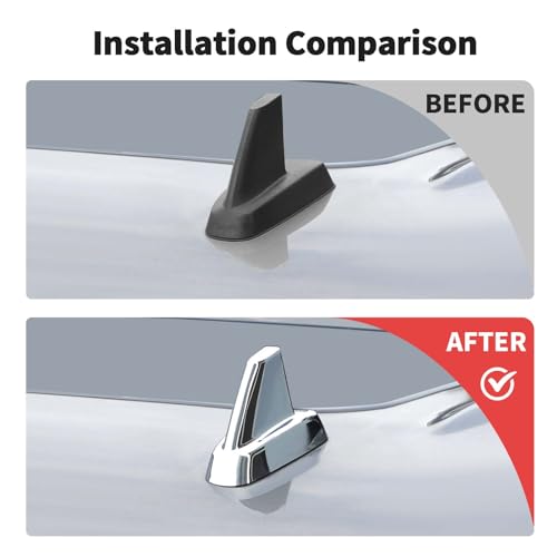 JWWY Shark Fin Antenna Cover for 20072013 Chevy Tahoe Suburban GMC Yukon Sierra Chrome - Image 3