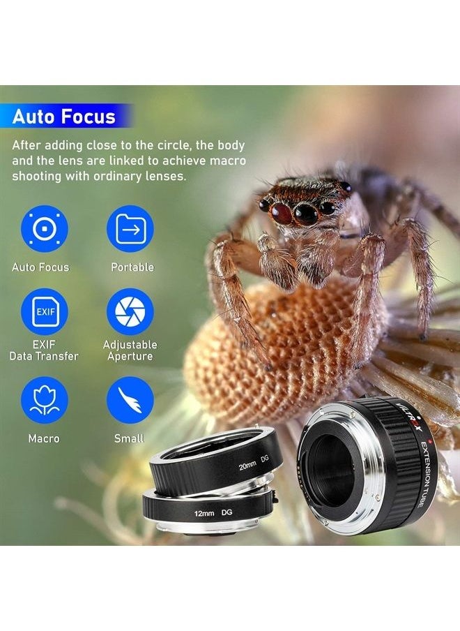 Viltrox Metal Mount Auto Focus Macro Extension Tube Ring Set 12mm 20mm 36mm for Canon EF & EF-S Lens DSLR Camera 760D 700D 90D 80D 70D 5D 6D 7D 1300D Rebel T6 T7 T5 T8i T7i T6i T6s T5i T4i SL3
