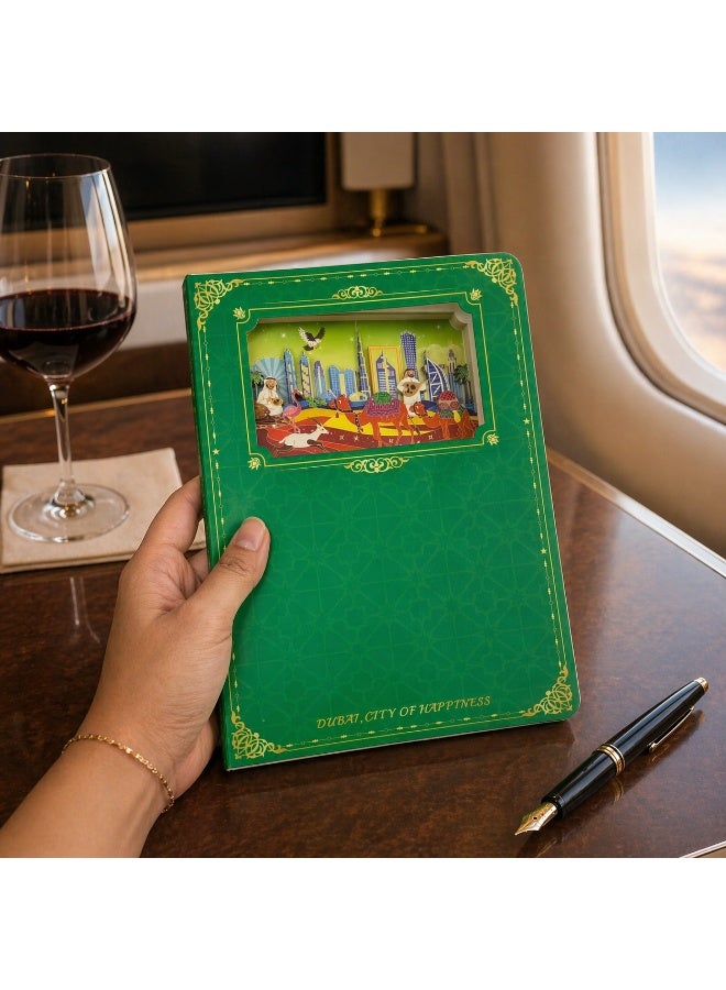 Fantasy of Dubai Skyline 3D Papercut Notebook – UAE Souvenir Gift - Image 3