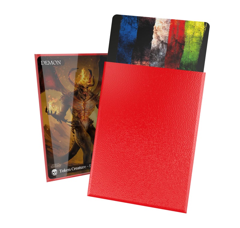 Ultimate Guard Cortex Outer Card Sleeves 100 Standard Size TCG Sleeves 66 x 91mm Red Back Glossy Finish No PVC AcidFree High Clarity - Image 2