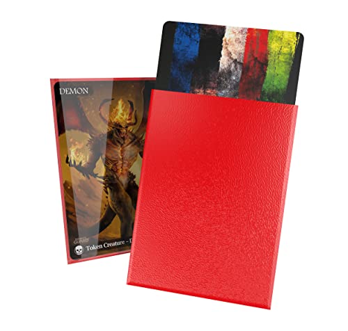 Ultimate Guard Cortex Outer Card Sleeves 100 Standard Size TCG Sleeves 66 x 91mm Red Back Glossy Finish No PVC AcidFree High Clarity - Image 1