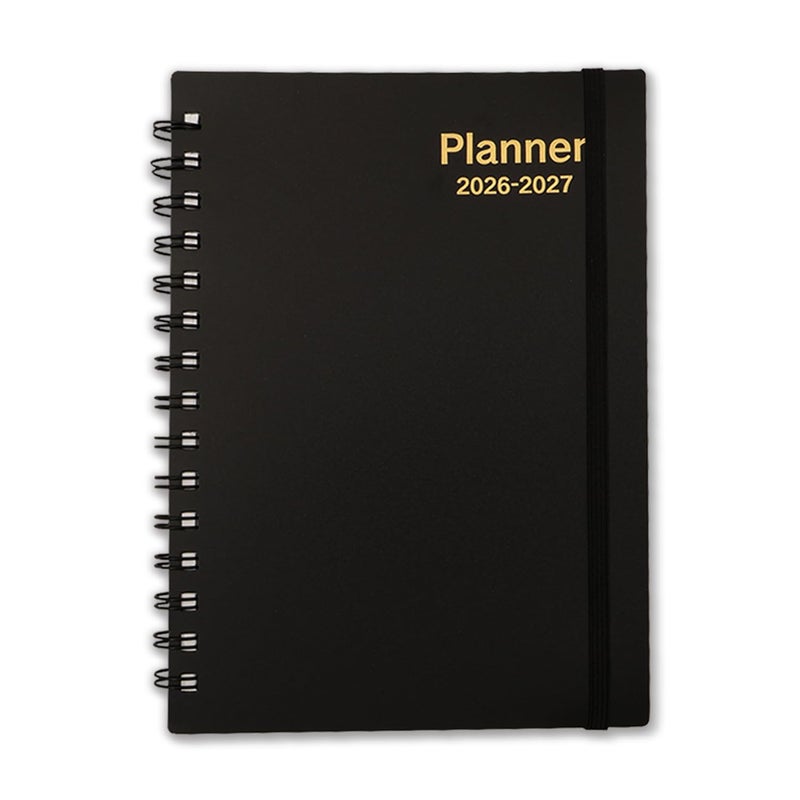COI Daily Planner 2026-2027, 18 Month Planner with Tabs, January 2026 - June 2027, 2026 Planner Weekly and Monthly Academic Year Calendar, Spiral Time Management Manual, A5 Size, Black - Image 1