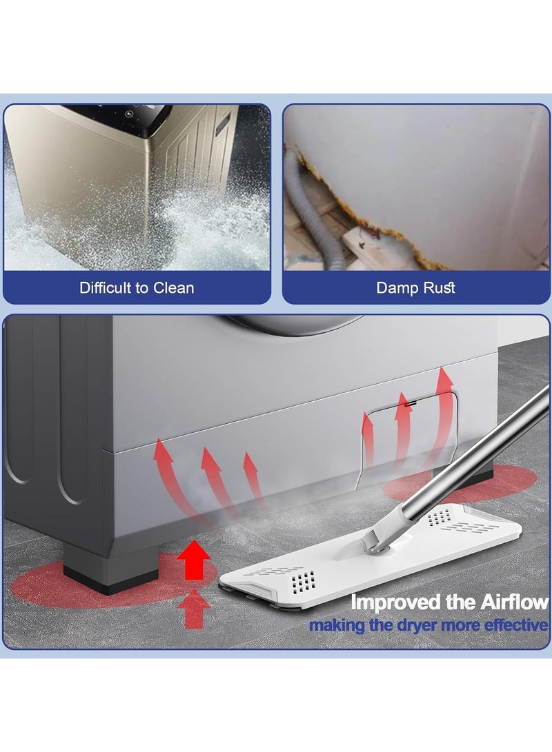 فلوشرينيك وسادات مضادة للاهتزاز للغسالة، وسادة أقدام داعمة للغسالة والمجفف تمنع الصدمات والضوضاء، مثبت للغسالة مضاد للانزلاق يمنع الحركة ويحمي الأرضية (4 قطع، مربعة) - Image 4