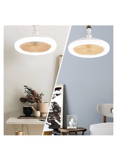 Generic Ceiling Fan with Light and Remote Small 10-inch  Bladeless Ceiling Fans Dimmable LED Lights 3 Gear Wind Speeds Family Summer Gift for Garage Tool Room and Store Room  - Image 4