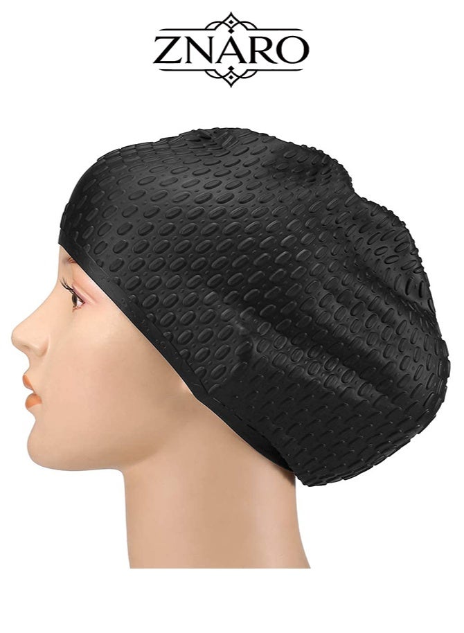 ZNARO Silicone Swim Cap for Adults, Swimming Cap for Long & Short Hair, Comfortable Unisex Pool Cap for Men Women to Keep Hairstyle - Image 1