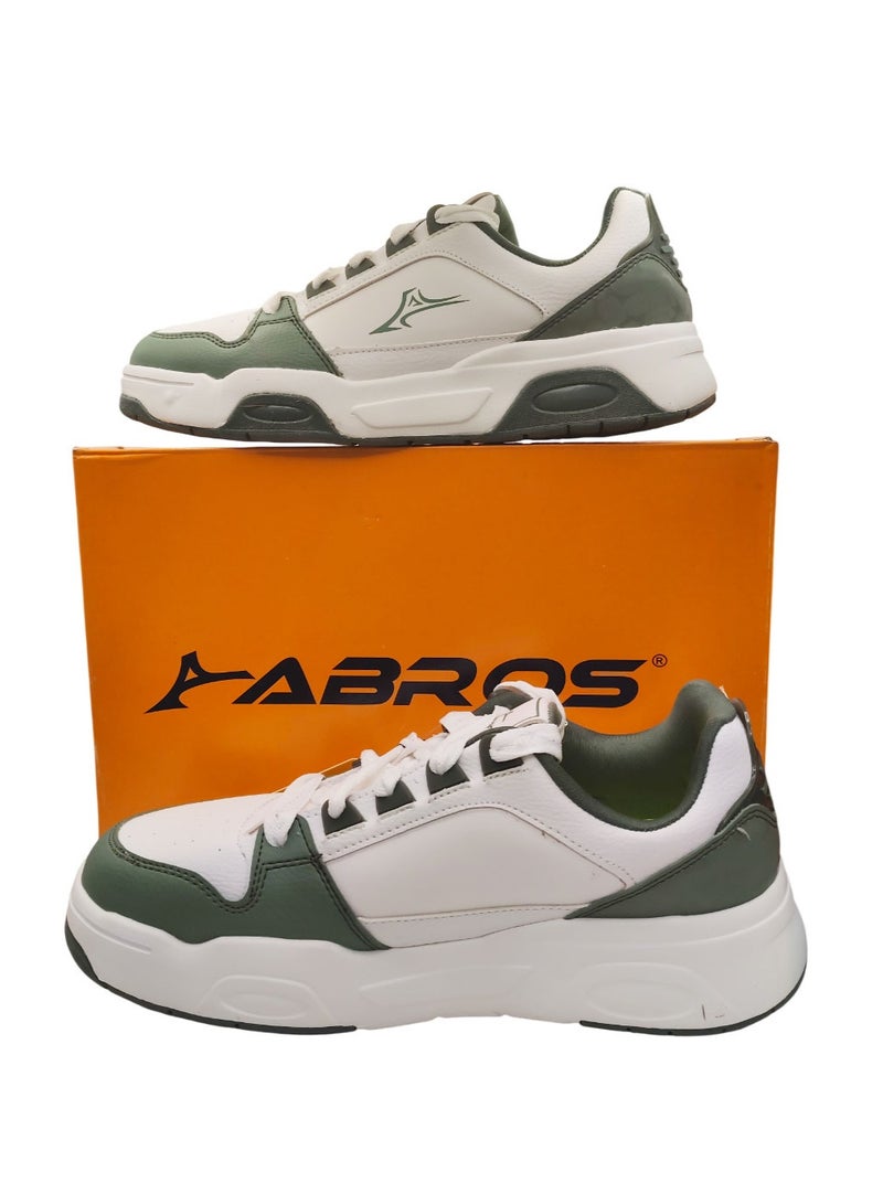 Abros Rival J Men’s Lightweight Sports Shoes – White/Olive - Image 3