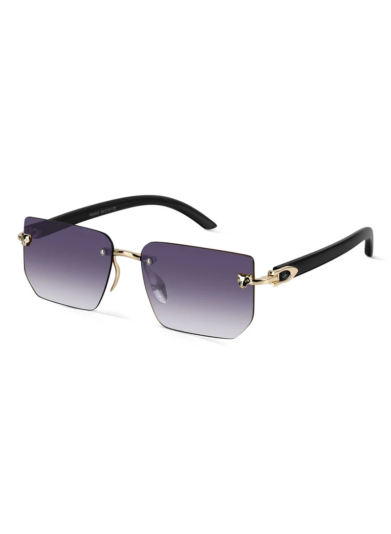 Woggles UV Protection Rectangle Sunglasses| Men &amp; Women|Rimless Sunglasses