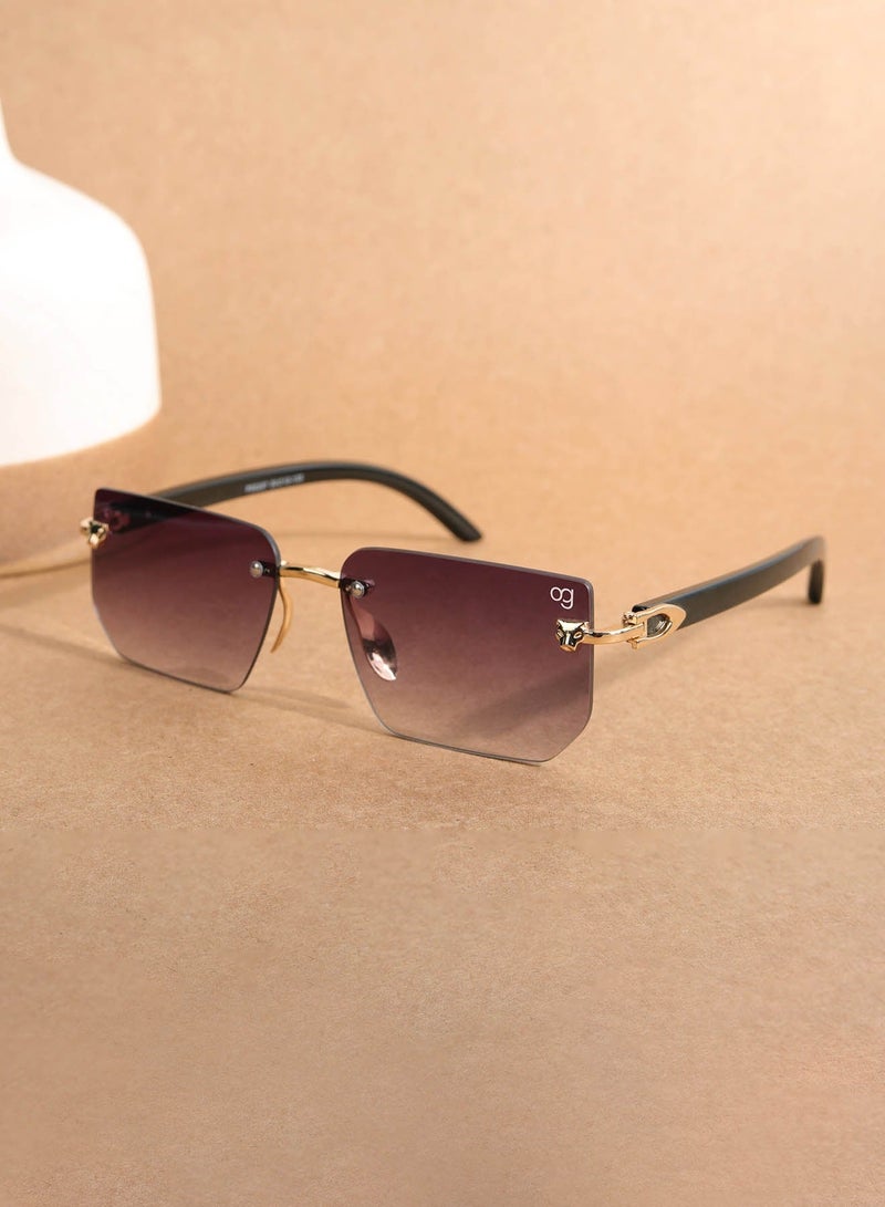 Woggles Unisex UV Protection Rectangle Sunglasses |Rimless Sunglasses - Image 1