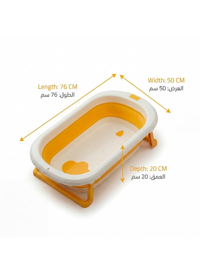 Premium Foldable Baby Bath Tub with Heat Sensitive Drain Plug and Anti-Slip Support – Portable Space Saving Collapsible Toddler Bathtub - Image 3