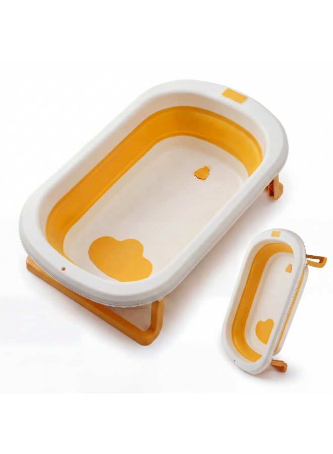 Premium Foldable Baby Bath Tub with Heat Sensitive Drain Plug and Anti-Slip Support – Portable Space Saving Collapsible Toddler Bathtub - Image 1