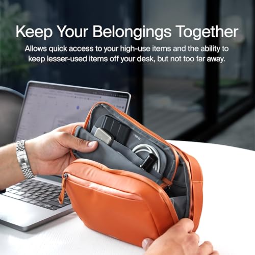 Orbitkey 2-in-1 Tech Accessory Pouch with Detachable Slim Sleeve – Travel Electronics Organizer for Cables, Chargers, Earbuds, Power Bank – Compact Gadget Bag & Portable Tech Storage Case (Terracotta) - Image 4