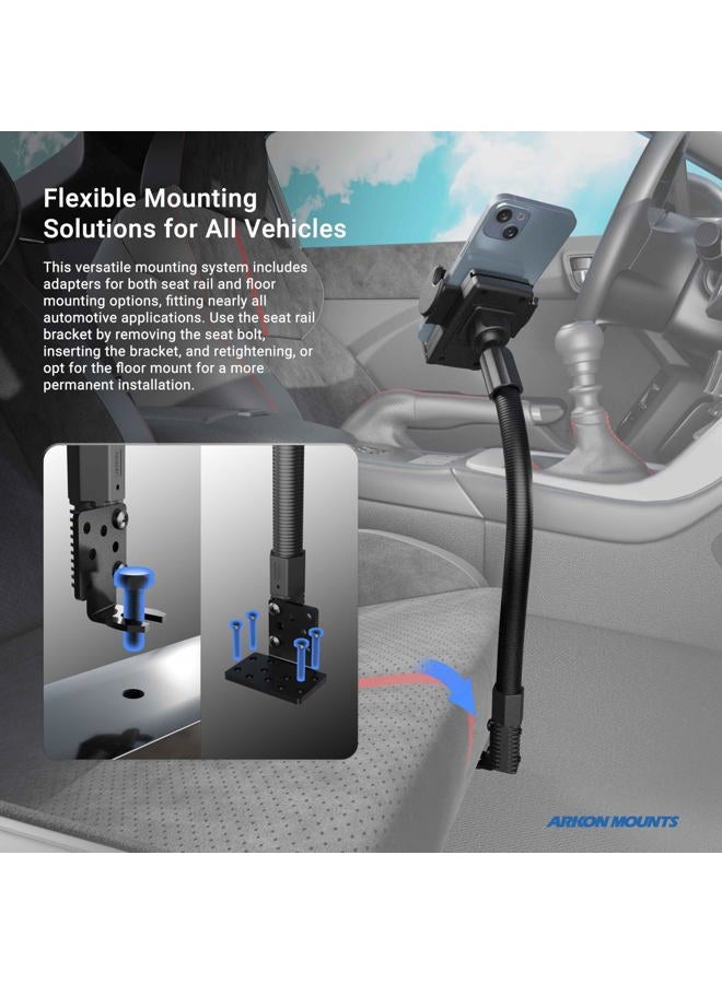 Arkon Mount Car or Truck Seat Rail/Floor Phone Mount | Universal Compatible | Flexible Gooseneck | Easy Installation | Truck Phone Mount | Phone Holder Fits iPhone, Galaxy, Note and more - Image 4