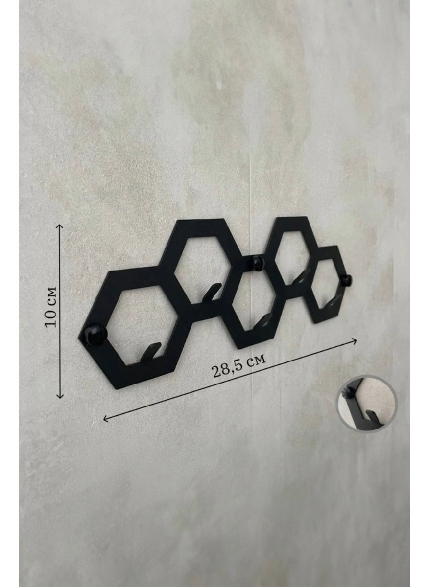 3Art Metal 5 Hooks Wall Mounted Honeycomb Metal Keychain  - Image 2