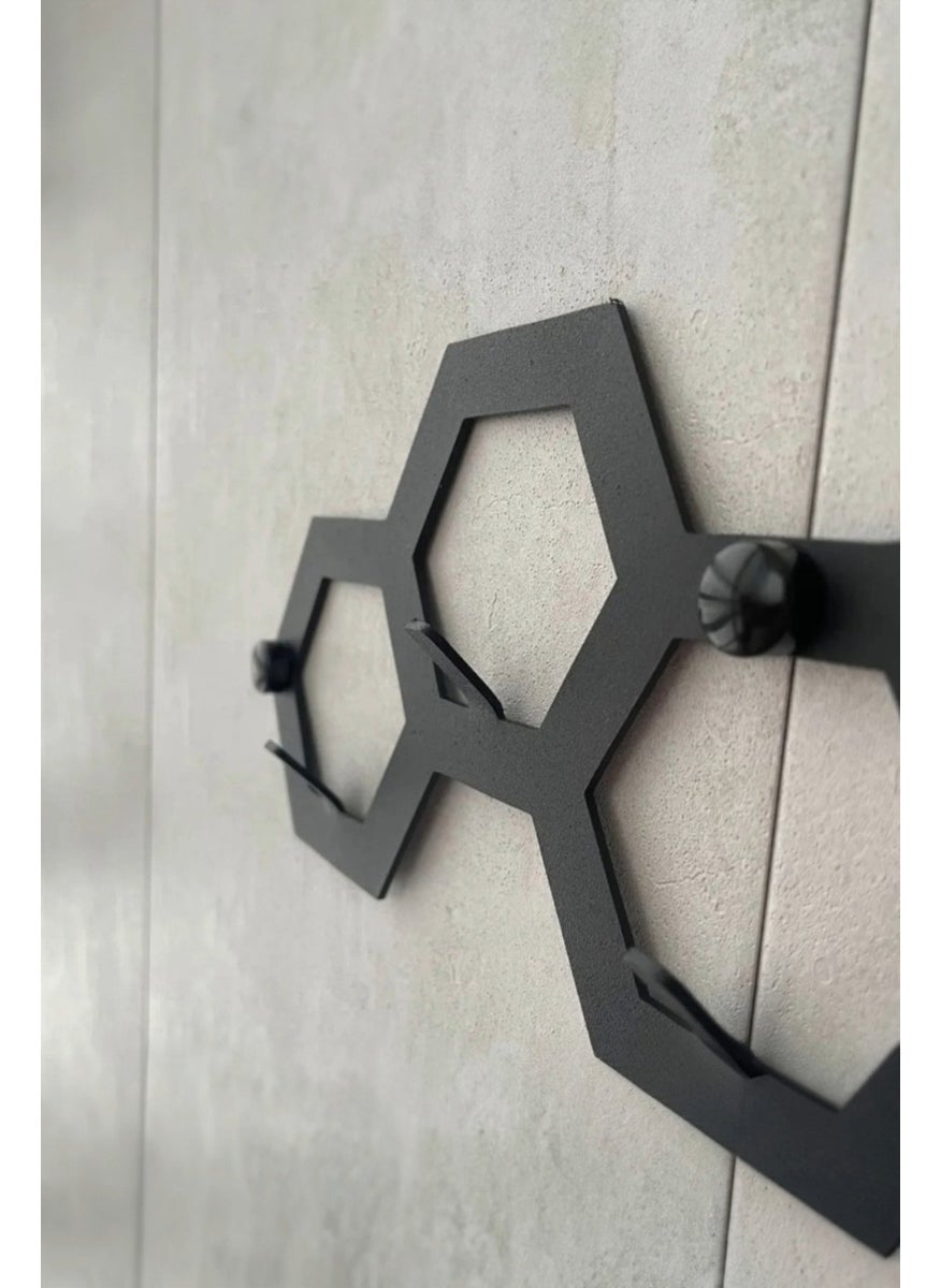 3Art Metal 5 Hooks Wall Mounted Honeycomb Metal Keychain  - Image 4
