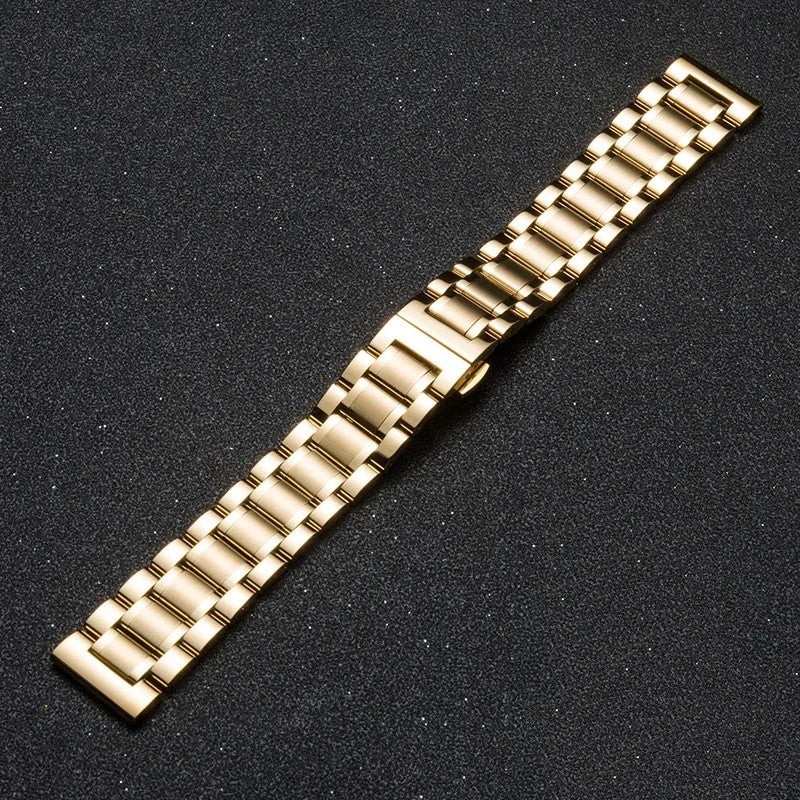 Y&D Outlet Five Beads Replacement Stainless Steel Smart Watch Strap for Men – Durable Metal Band Compatible with 18mm 20mm 22mm 24mm Watches, Easy to Replace the Watch Strap - Image 1