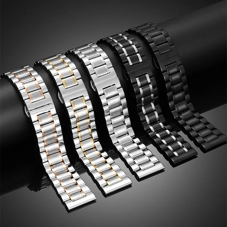 Y&D Outlet Five Beads Replacement Stainless Steel Smart Watch Strap for Men – Durable Metal Band Compatible with 18mm 20mm 22mm 24mm Watches, Easy to Replace the Watch Strap - Image 3