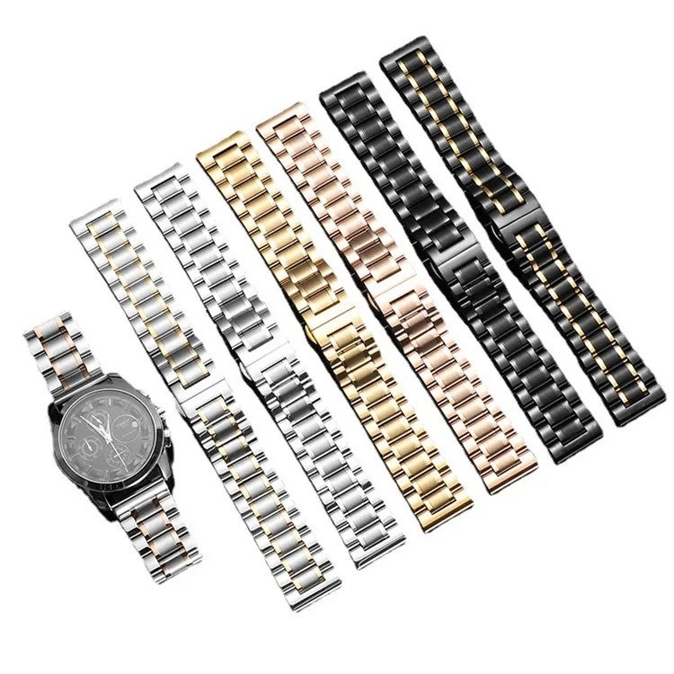 Y&D Outlet Five Beads Replacement Stainless Steel Smart Watch Strap for Men – Durable Metal Band Compatible with 18mm 20mm 22mm 24mm Watches, Easy to Replace the Watch Strap - Image 4