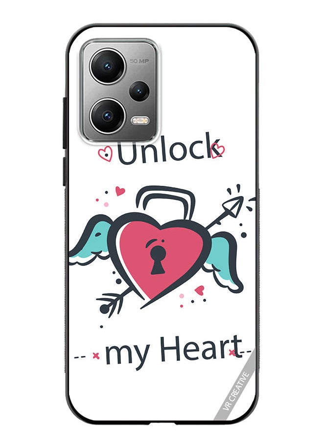 VR CREATIVE Protective Case Cover For Xiaomi Redmi Note 12 Pro Unlock My Heart Design Multicolour  - Image 1