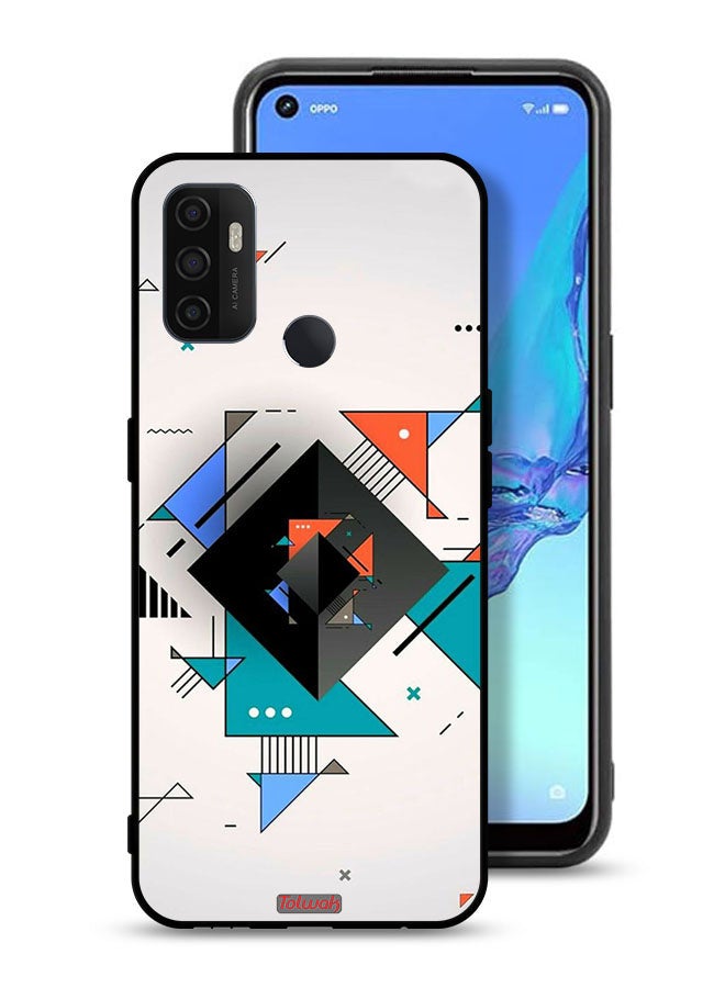Tolwak Oppo A53 4G Protective Case Cover Square And Triangle Shapes Abstract Pattern - Image 1