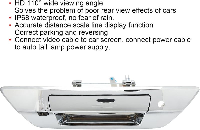 Fydun Reverse Backup Camera Fydun 12V IP68 110 View Angle Night Vision Car Back Up Camera for Hilux Revo 20152021 - Image 5