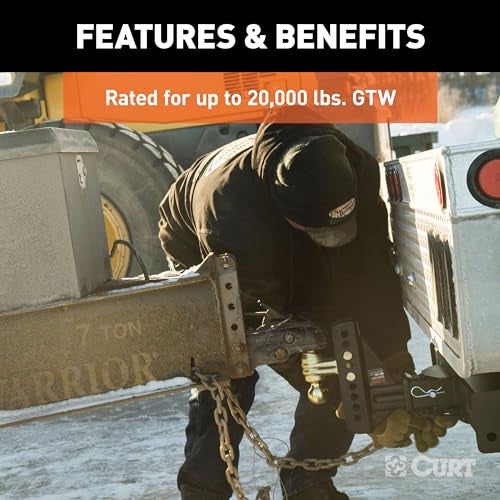 CURT 45902 Adjustable Trailer Hitch Ball Mount, 2-1/2-Inch Receiver, 6-Inch Drop, 2 and 2-5/16-Inch Balls, 20,000 lbs , Black - Image 5