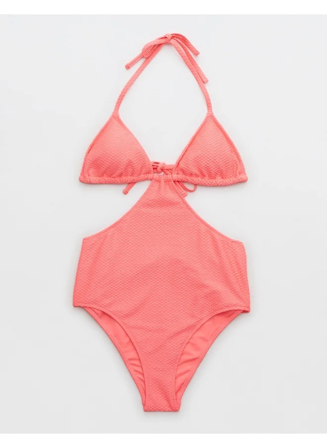 Aerie Halter Neck Cut Out Swimsuit