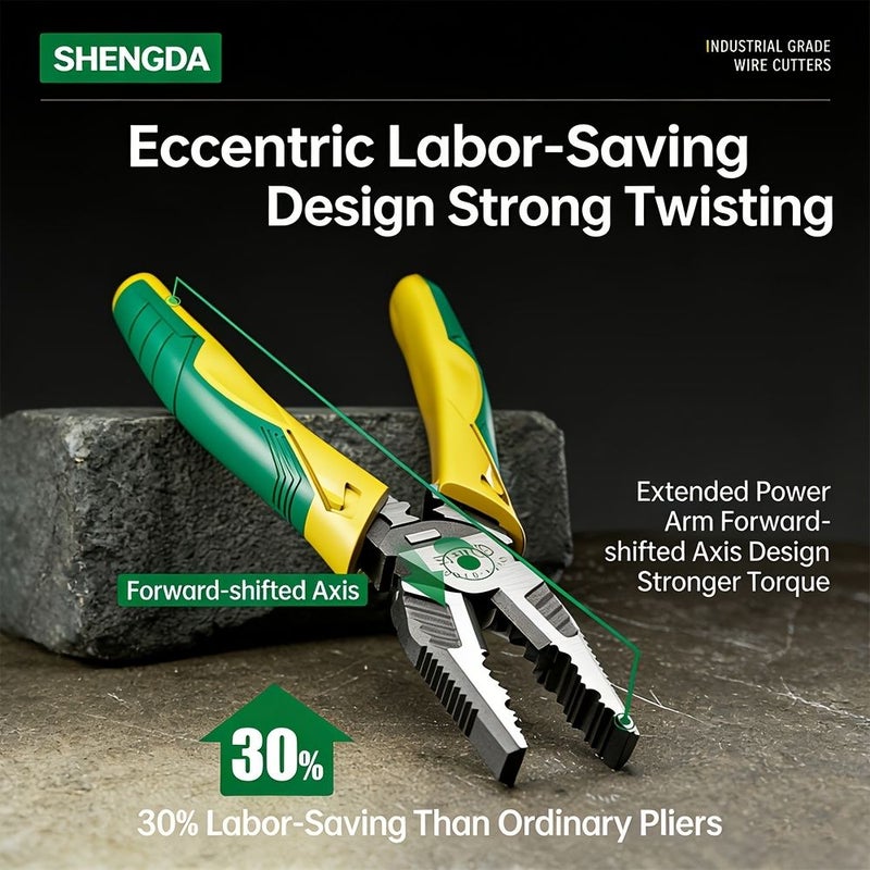 MTP 8 Long Nose Pliers CR-V Ergonomic Grip For Electric - Image 2
