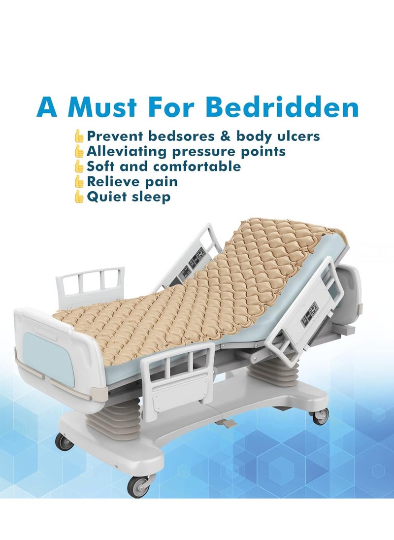 Generic - Medical Air Pressure Replacement Bed Mattress for Bedsores with Electric Pumps, Quiet Inflatable Air Mattress Fits Standard Hospital Bedridden Patients Multicolor Vinyl - Image 1