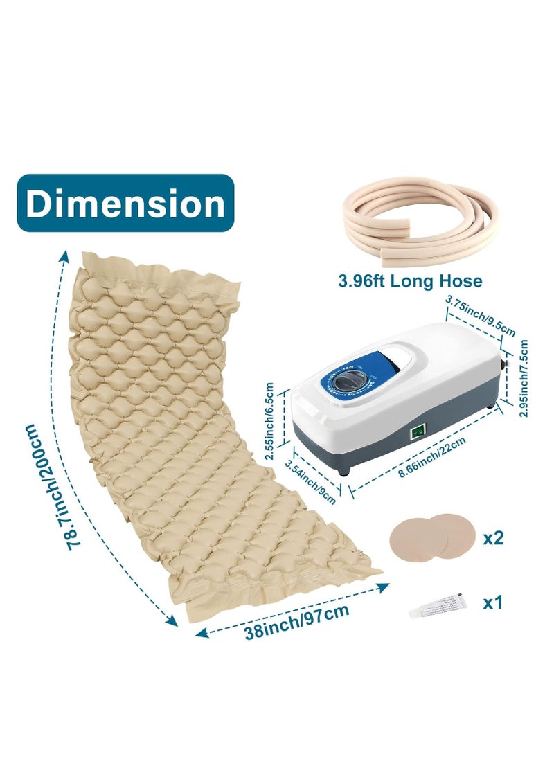 Generic - Medical Air Pressure Replacement Bed Mattress for Bedsores with Electric Pumps, Quiet Inflatable Air Mattress Fits Standard Hospital Bedridden Patients Multicolor Vinyl - Image 1