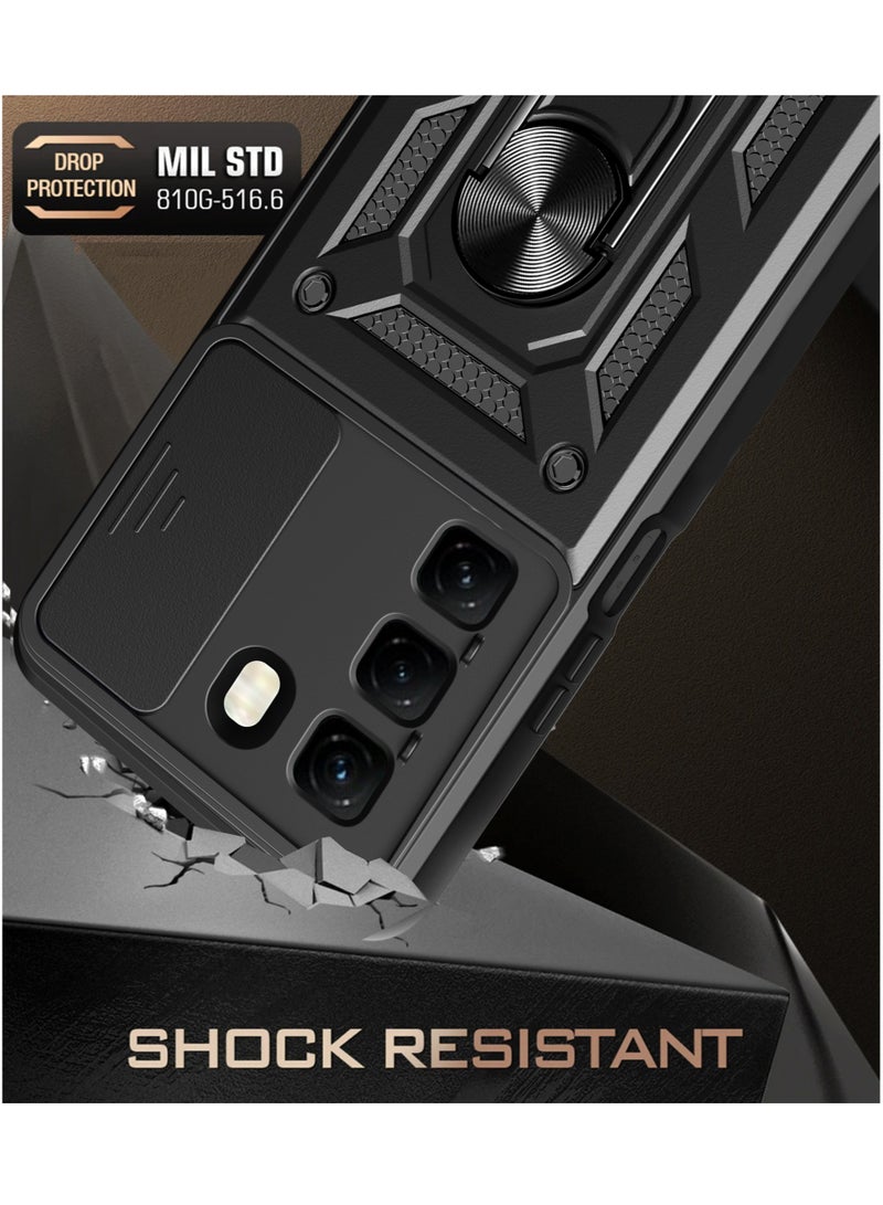 Phone Cover for Infinix Hot 50 Pro+ 4G with Slide Camera Cover Drop Protective Phone Case with Magnetic Car Mount Holder  - Image 3