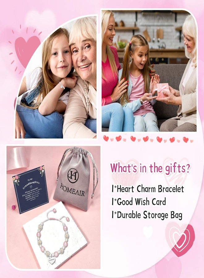 Homeair Granddaughter Gifts from Grandma, Easter Gifts Charm Beaded Bracelets for Granddaughter Daughter Niece Sister Best Friend Birthday Christmas Graduation Easter Faith Baptism Gift - Image 3