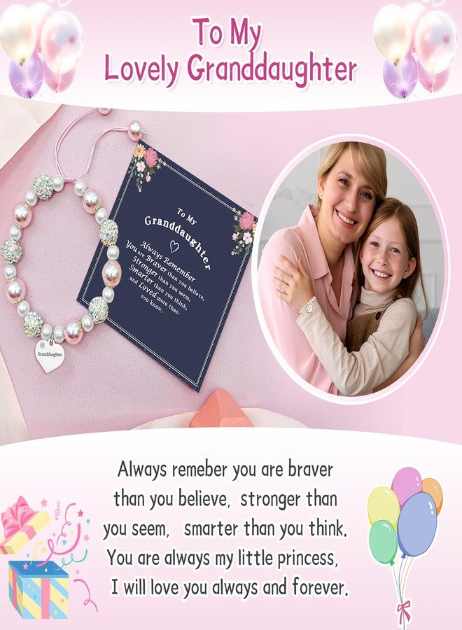 Homeair Granddaughter Gifts from Grandma, Easter Gifts Charm Beaded Bracelets for Granddaughter Daughter Niece Sister Best Friend Birthday Christmas Graduation Easter Faith Baptism Gift - Image 2