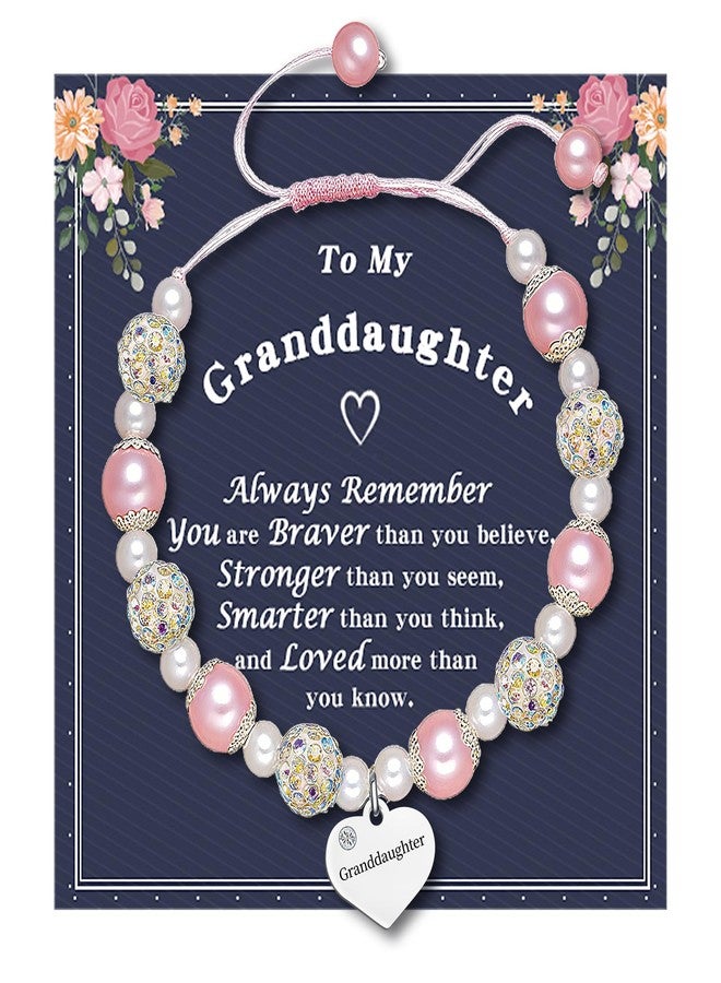 Homeair Granddaughter Gifts from Grandma, Easter Gifts Charm Beaded Bracelets for Granddaughter Daughter Niece Sister Best Friend Birthday Christmas Graduation Easter Faith Baptism Gift - Image 1
