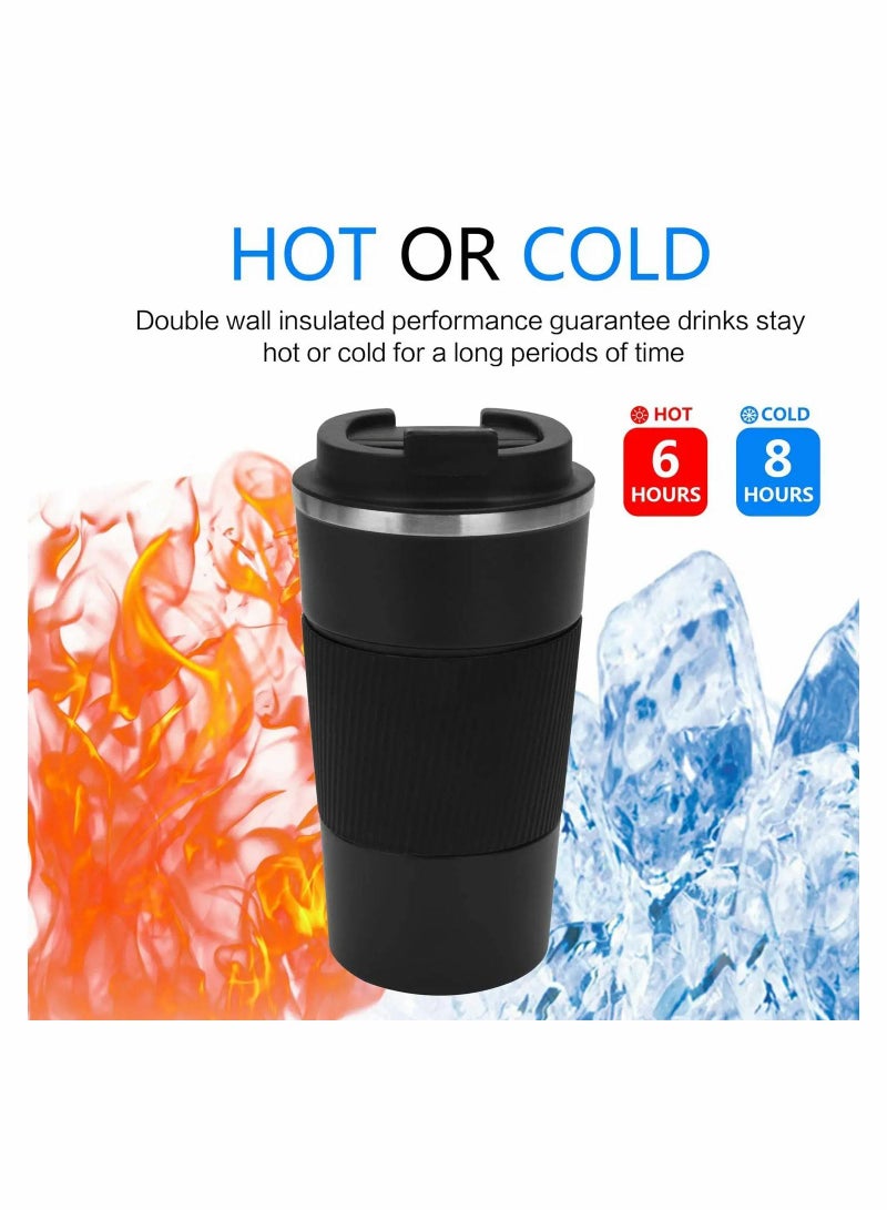 SYOSI Coffee Mug, 510ml Stainless Steel Vacuum Travel Coffee Mug Leak Proof with Screw Cap Double Wall Reusable Coffee Mug for Cold and Hot Drinks  - Image 4