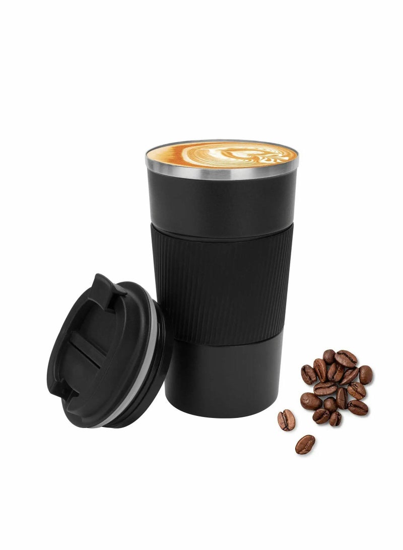 SYOSI Coffee Mug, 510ml Stainless Steel Vacuum Travel Coffee Mug Leak Proof with Screw Cap Double Wall Reusable Coffee Mug for Cold and Hot Drinks  - Image 1