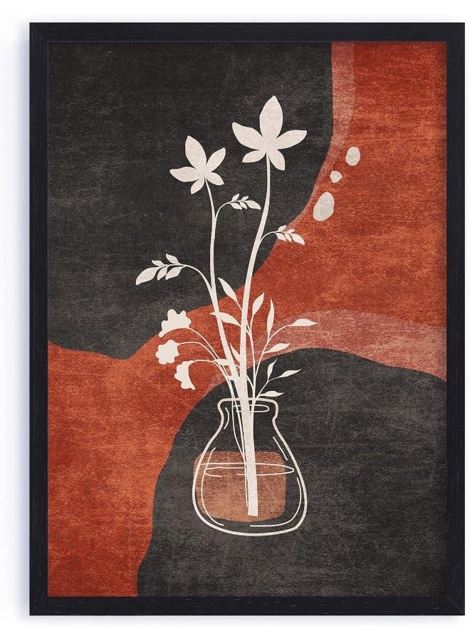 QUOTE - UNQUOTE ART Framed Wall Art - Boho Floral - Abstract Botanical - Modern Art - Minimalist Art For Home Décor - 13x17 inches - Black Frame - Image 2