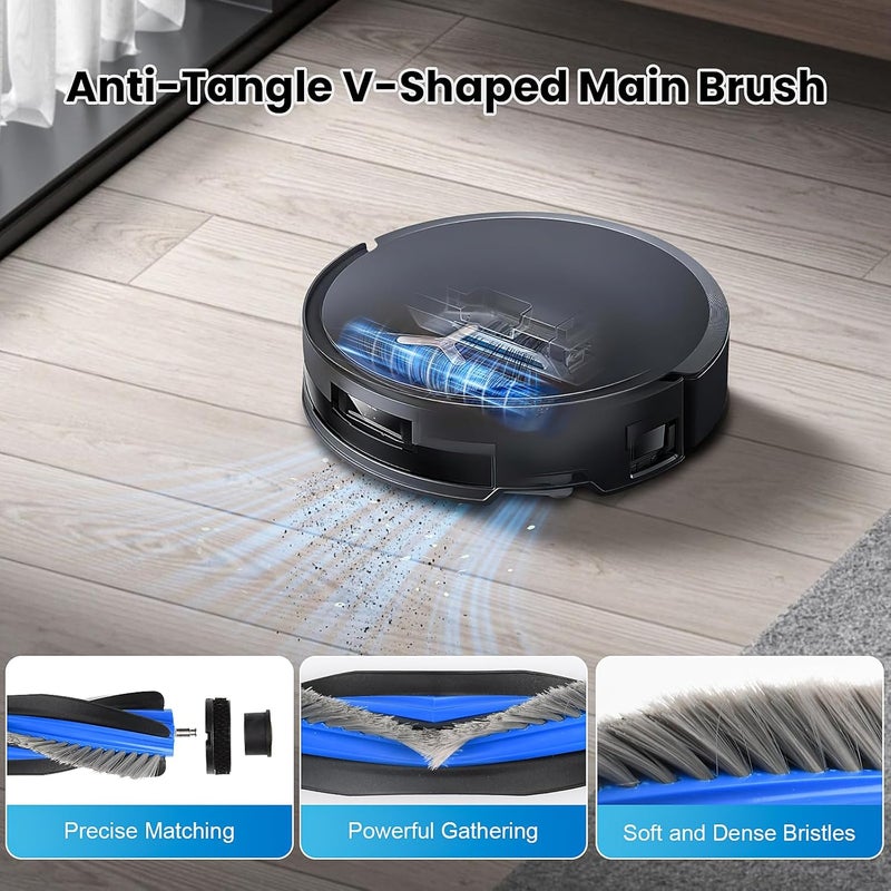 KTNAid 24 Pcs Replacement Parts for Ecovacs Deebot T50 Max/T50 Pro/T50 Max Pro Omni/T50 Pro Omni/T50 Omni Robot Vacuum, Include 1 Main Brush, 6 Dust Bag, 4 Filter, 6 Side Brush, 6 Mop Pad and 1 Cleaning Tool - Image 3