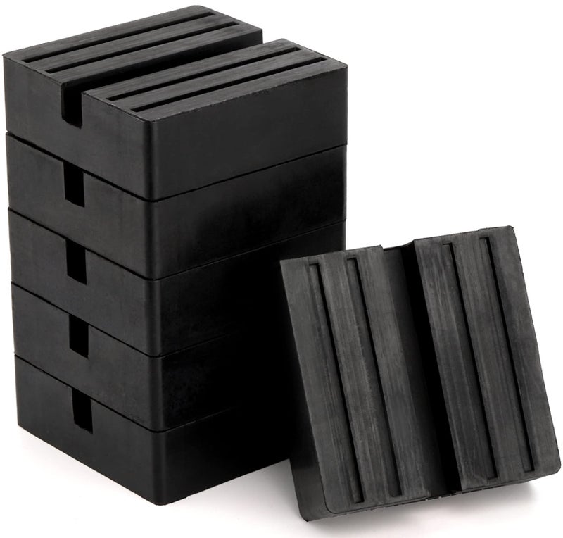 Yesland 6 Pack Universal Floor Jack Rubber Pad Square Slotted Frame Jack Pad Adapter Black AntiSlip Rail Pinch Weld Adapter for Car Lift 3 Inch - Image 2