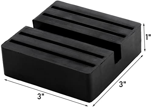 Yesland 6 Pack Universal Floor Jack Rubber Pad Square Slotted Frame Jack Pad Adapter Black AntiSlip Rail Pinch Weld Adapter for Car Lift 3 Inch - Image 3