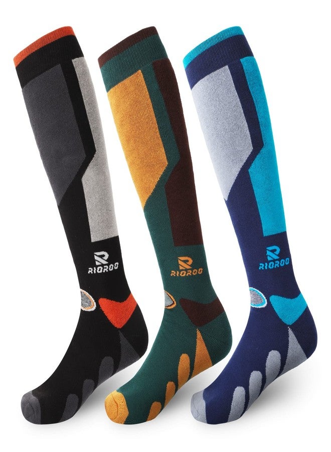RIOROO Ski Socks, 2/3 Pairs for Skiing, Snowboarding, Outdoor Sports - Thermal Knee-High Warm Socks for Men, Women, Youth - Image 1