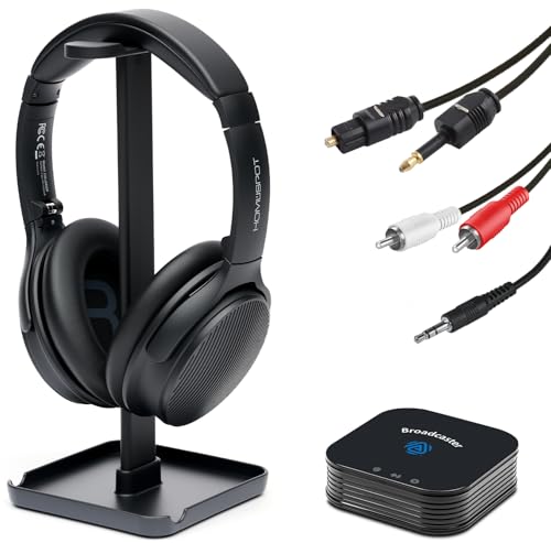 HomeSpot JM320, Auracast TV Headphones, Bluetooth 5.3, with BA210 v2 Transmitter for AV Home Theater Projector, TV & Mobile Seamless Switching, LE Audio Low Latency, Gifts for Senior (Basic Pack) - Image 1
