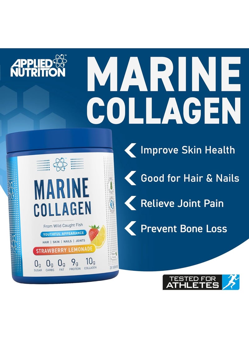 Applied Nutrition Marine Collagen Powder - Hydrolysed Collagen Protein, Healthy Skin, Hair, Nails (300g 25 Servings, Strawberry  Lemonade) - Image 2