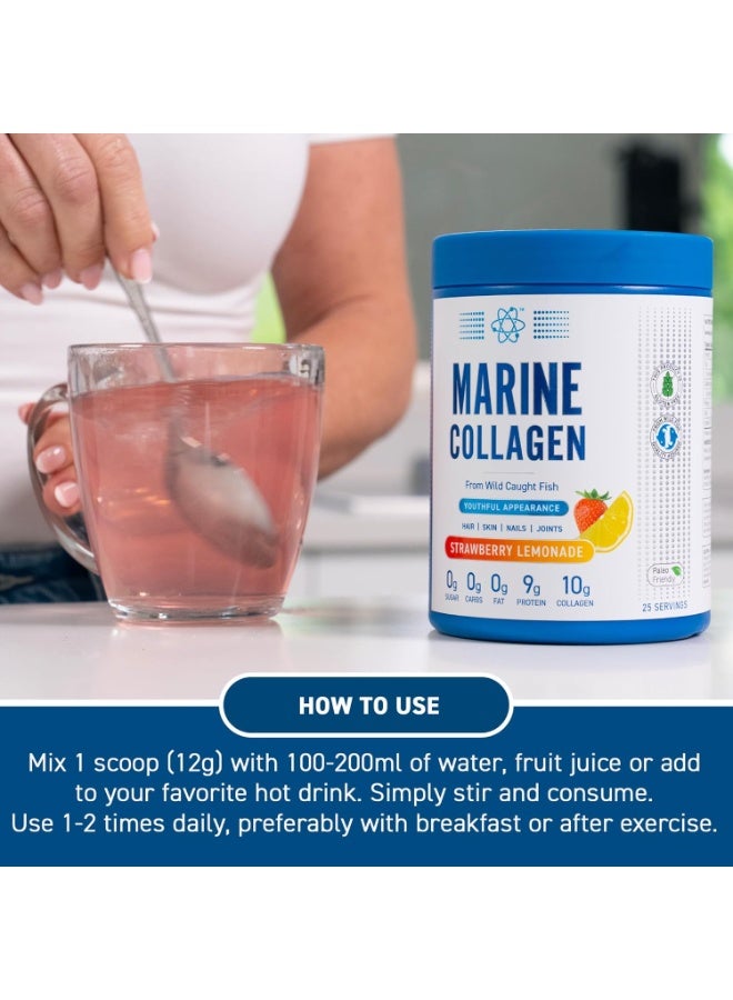 Applied Nutrition Marine Collagen Powder - Hydrolysed Collagen Protein, Healthy Skin, Hair, Nails (300g 25 Servings, Strawberry  Lemonade) - Image 5