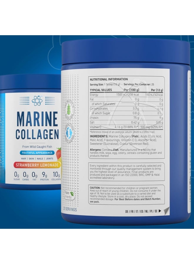 Applied Nutrition Marine Collagen Powder - Hydrolysed Collagen Protein, Healthy Skin, Hair, Nails (300g 25 Servings, Strawberry  Lemonade) - Image 4
